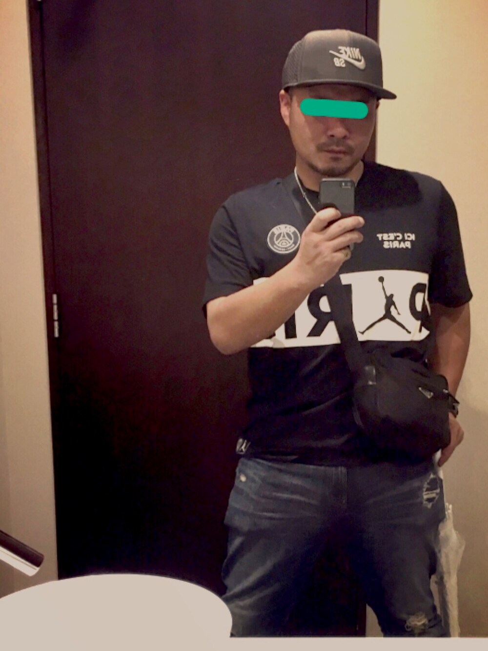 「シンプルコーデ、休日スタイル、おしゃれさんと繋がりたい、ストリート、デニム、キャップ、NIKE、PSG、PRADA、カジュアル」｜「NIKEのアイテム（キャップ、グレー系）」を使った、STAY wearさん（メンズ・163cm）の夏コーディネートの1枚目の写真