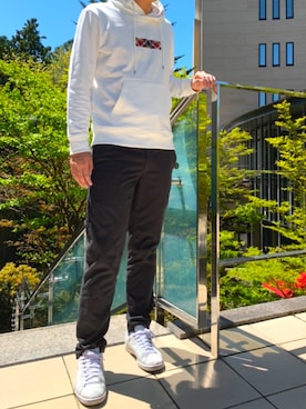 「BLACK LABEL CRESTBRIDGE（ブラックレーベル・クレストブリッジ）のアイテム（パーカー）」を使った、behoimi29さん（メンズ・176cm）の春コーディネート