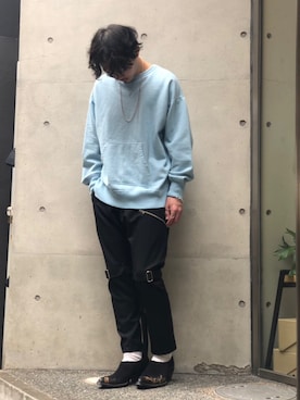 「sulvam」｜「アイテム（スウェット）」を使った、ミナミさん（メンズ・177cm）の冬コーディネート
