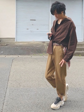 「NIKE（ナイキ）のNIKE(ナイキ) AIR MAX PLUS 97（スニーカー）」を使った、ContRaStさん（メンズ・173cm）の秋コーディネート