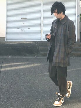 「JOURNAL STANDARD（ジャーナルスタンダード）のアイテム（ステンカラーコート）」を使った、ContRaStさん（メンズ・173cm）の秋コーディネート