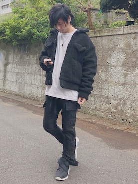 「mnml（ミニマル）のアイテム（ブルゾン）」を使った、ContRaStさん（メンズ・173cm）の秋コーディネート