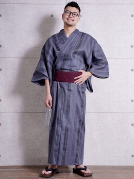 「アイテム（浴衣、その他）」を使った、utataneさん（メンズ・170cm）の夏コーディネート