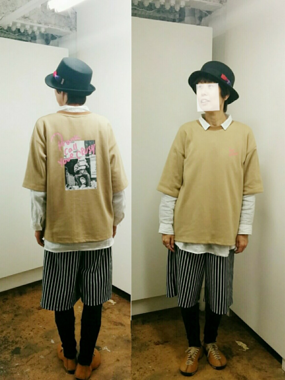 「sculptor、韓国ファッション、韓国ブランド、CA4LA、ハット、ハットコーデ」｜「CA4LAのCA4LAハット（ハット、ブラック系）」を使った、aon9さん（レディース・166cm）の秋コーディネートの1枚目の写真