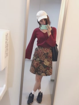 「UNIQLO（ユニクロ）のメリノブレンドベルスリーブセーター（長袖）（ニット/セーター）」を使った、natsuさん（レディース・170cm）の秋コーディネート