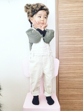 「バルーンスリーブ」｜kakaさん（キッズ・80cm）の冬コーディネート