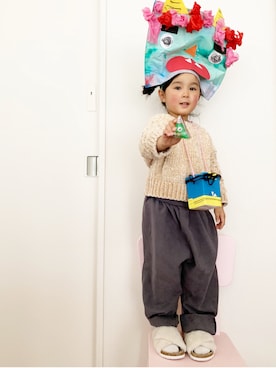 「節分」｜「アイテム（パンツ）」を使った、kakaさん（キッズ・100cm）の冬コーディネート