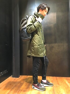 「DIESEL（ディーゼル）のアイテム（モッズコート）」を使った、haruさん（メンズ・180cm）の秋コーディネート