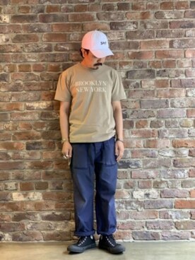 「schott（ショット）のSchott/ショット/ARMY FATIGUE PANTS/アーミー ファティーグ パンツ（その他パンツ）」を使った、katoさん（メンズ・165cm）の夏コーディネート