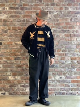 「schott（ショット）のアイテム（ブルゾン）」を使った、katoさん（メンズ・165cm）の夏コーディネート