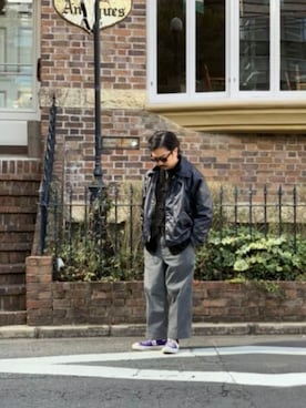 「schott（ショット）のアイテム（ブルゾン）」を使った、katoさん（メンズ・165cm）の冬コーディネート