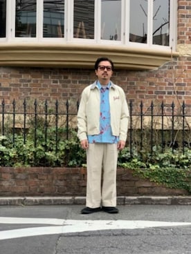 「schott（ショット）のアイテム（スラックス）」を使った、katoさん（メンズ・165cm）の冬コーディネート