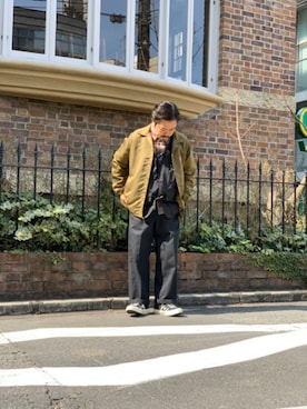 「schott（ショット）のアイテム（ブルゾン）」を使った、katoさん（メンズ・165cm）の冬コーディネート