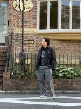 「schott（ショット）のアイテム（スラックス）」を使った、katoさん（メンズ・165cm）の冬コーディネート
