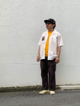 「schott（ショット）のアイテム（キャップ）」を使った、katoさん（メンズ・165cm）の夏コーディネート