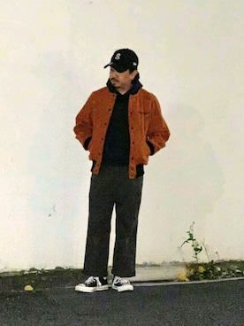 「schott（ショット）のアイテム（スタジャン）」を使った、katoさん（メンズ・165cm）の秋コーディネート