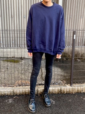 「markaware（マーカウェア）のアイテム（スウェット）」を使った、takazoouさん（メンズ・175cm）の冬コーディネート