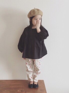 「バルーンスリーブ」｜nicomicoさん（キッズ・110cm）の春コーディネート