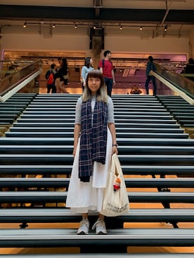 「BEAMS（ビームス）のアイテム（クラッチバッグ）」を使った、mini.meさん（レディース・150cm）の冬コーディネート