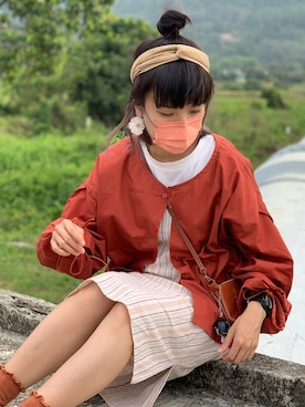 「H&M（エイチ・アンド・エム）のアイテム（シャツワンピース）」を使った、mini.meさん（レディース・150cm）の春コーディネート