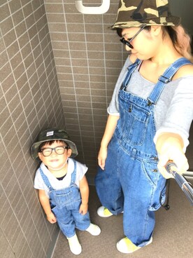 「EDWIN（エドウィン）のアイテム（帽子）」を使った、ichikaboyさん（キッズ・100cm）の夏コーディネート