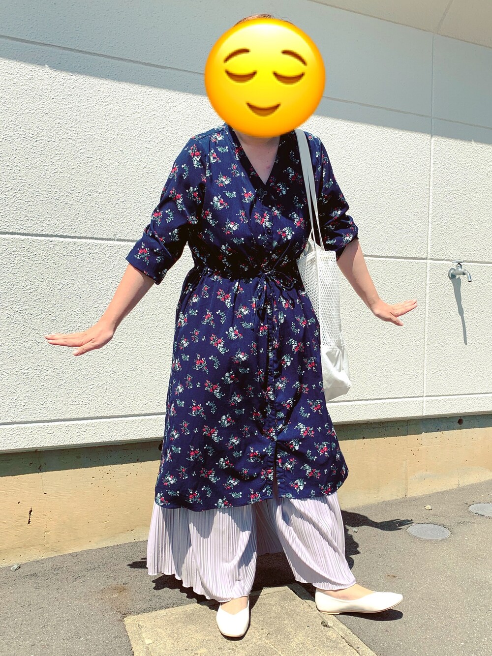 「Availのアイテム（ワンピース/ドレス、ブルー系）」を使った、マシュ〜さん（レディース・165cm）の秋コーディネートの1枚目の写真