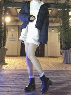 「EMODA」｜「アイテム（ダウンジャケット/コート）」を使った、kotominさん（レディース・158cm）の冬コーディネート