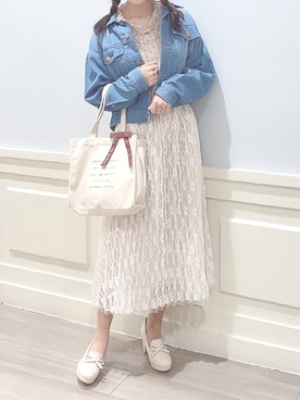 「158cm」｜「アイテム（デニムジャケット）」を使った、kotominさん（レディース・158cm）の春コーディネート