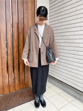 「Samansa Mos2 blue（サマンサモスモスブルー）のアイテム（テーラードジャケット）」を使った、yuさん（レディース・161cm）の秋コーディネート