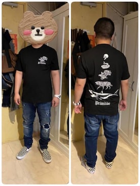 「PRIMITIVE（プリミティブ）のアイテム」を使った、fatman1993さん（メンズ・167cm）の春コーディネート