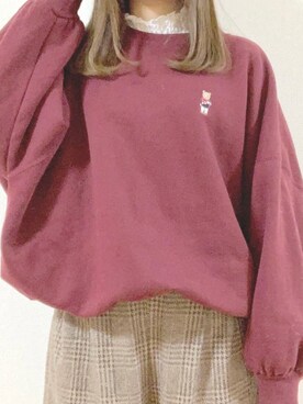 「apres jour（アプレジュール）のアイテム（スウェット）」を使った、milu.さん（レディース・154cm）の冬コーディネート
