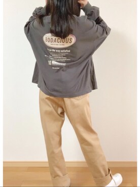 「OLIVE des OLIVE（オリーブデオリーブ）のアイテム（トップス、ブラック系）」を使った、milu.さん（レディース・154cm）の春コーディネート