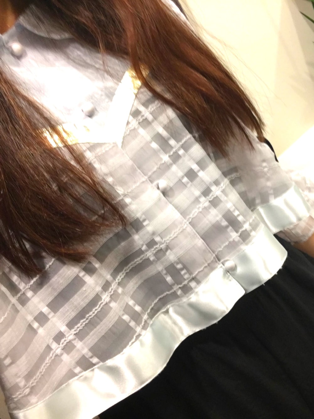 「rurumu:、縷々夢兎、東佳苗」｜「rurumu:のアイテム（シャツ/ブラウス、ブルー系）」を使った、脳内ちゃんさん（レディース・163cm）の夏コーディネートの1枚目の写真