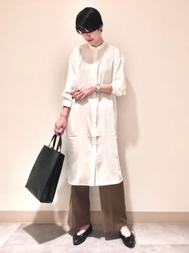 「LEPSIM（レプシィム）のアイテム（シャツワンピース）」を使った、nuun＊。さん（レディース・170cm）の秋コーディネート