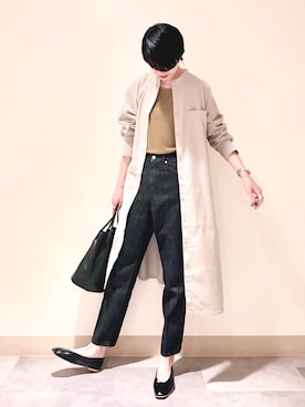 「LEPSIM（レプシィム）のアイテム（シャツワンピース）」を使った、nuun＊。さん（レディース・170cm）の秋コーディネート