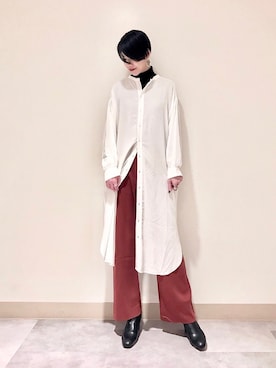 「LEPSIM（レプシィム）のアイテム（シャツワンピース）」を使った、nuun＊。さん（レディース・170cm）の秋コーディネート
