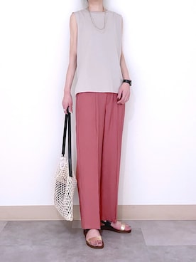 「アイテム（サンダル、ゴールド系）」を使った、nuun＊。さん（レディース・170cm）の春コーディネート