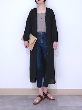 「アイテム（サンダル、ゴールド系）」を使った、nuun＊。さん（レディース・170cm）の春コーディネート