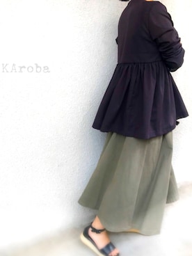 「KAroba（カロバ）のアイテム」を使った、KArobaさん（レディース・156cm）の夏コーディネート