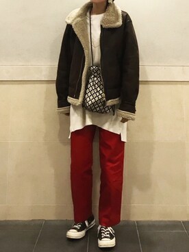 「MONKEY TIME（モンキータイム）のアイテム（ジャケット/アウター）」を使った、KANAKOさん（レディース・163cm）の秋コーディネート