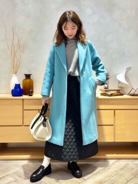 「ベーシック/トラッド」｜「アイテム（チェスターコート）」を使った、sakuworld23さん（レディース・158cm）の秋コーディネート