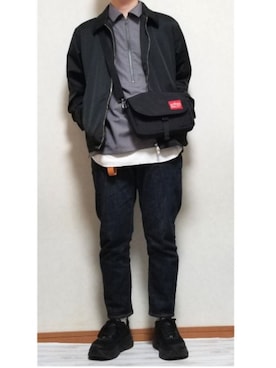 「BLISS POINT（ブリスポイント）のアイテム（ジャケット/アウター）」を使った、しんしんさん（メンズ・168cm）の冬コーディネート