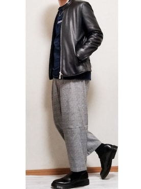 「Dr. Martens（ドクターマーチン）のアイテム（スリッポン）」を使った、しんしんさん（メンズ・168cm）の春コーディネート