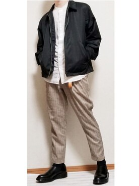 「Dr. Martens（ドクターマーチン）のアイテム（スリッポン）」を使った、しんしんさん（メンズ・168cm）の春コーディネート