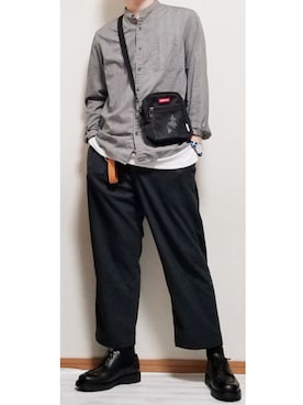 「ミニショルダー」｜「アイテム（財布/小物）」を使った、しんしんさん（メンズ・168cm）の春コーディネート