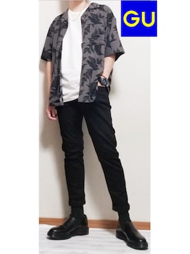 「Dr. Martens（ドクターマーチン）のアイテム（スリッポン）」を使った、しんしんさん（メンズ・168cm）の春コーディネート