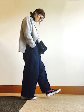 「DRIES VAN NOTEN（ドリスヴァンノッテン）のアイテム（パンツ）」を使った、平山あやさん（レディース・160cm）の春コーディネート