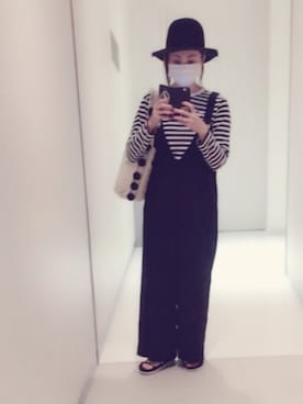 「KBF（ケイビーエフ）のアイテム（オールインワン・サロペット）」を使った、平山あやさん（レディース・160cm）の夏コーディネート