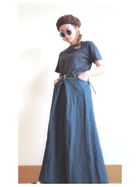 「RNA（アールエヌエー）のアイテム」を使った、平山あやさん（レディース・160cm）の秋コーディネート