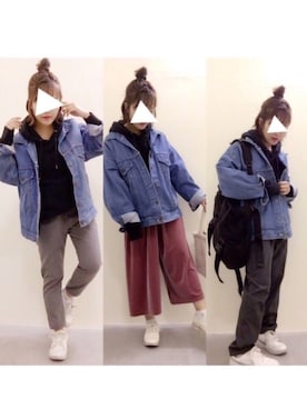 「CLOSE-UP（クローズアップ）のアイテム（パンツ）」を使った、ぱぬ美さん（レディース・152cm）の春コーディネート